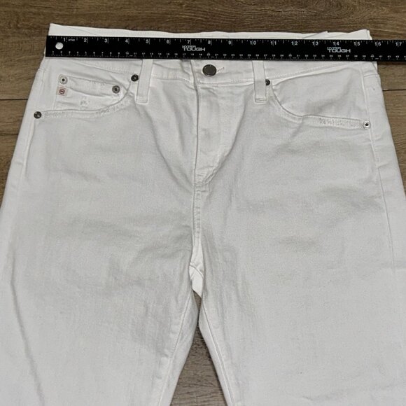 NWT Adriano Goldschmied Ex-Boyfriend Slouchy Slim Jeans Size 27 White Distressed - Picture 9 of 16
